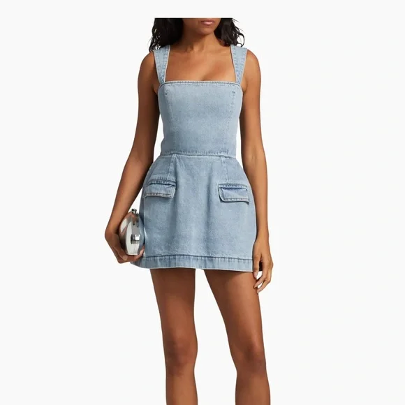 NWT Amanda Uprichard Blue Denim Dress XS - Picture 3 of 9